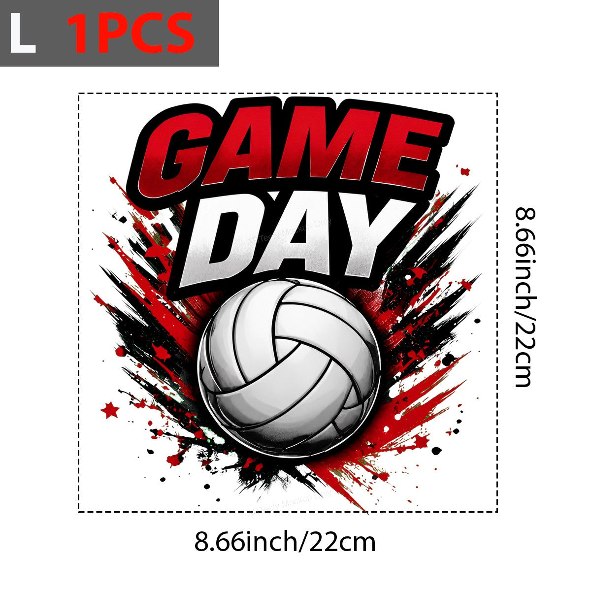 DTF Transfer Game Day Volleyball Ball Splash Graphic for T Shirts Hoodies and Sports Fan Apparel - 7
