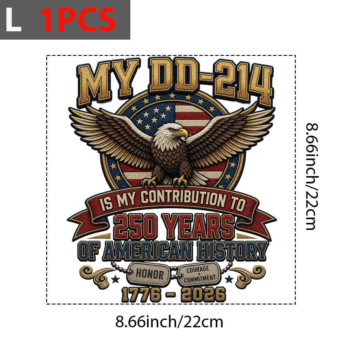 DTF Transfer My DD214 250 Years of American History Eagle Patriotic Graphic for Veteran T Shirts and Hoodies - 7