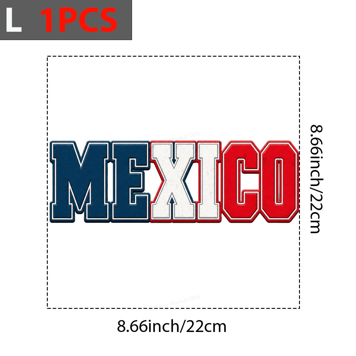 DTF Transfer Mexico Block Letters Flag Colors Graphic for T Shirts Hoodies and Tote Bags - 7