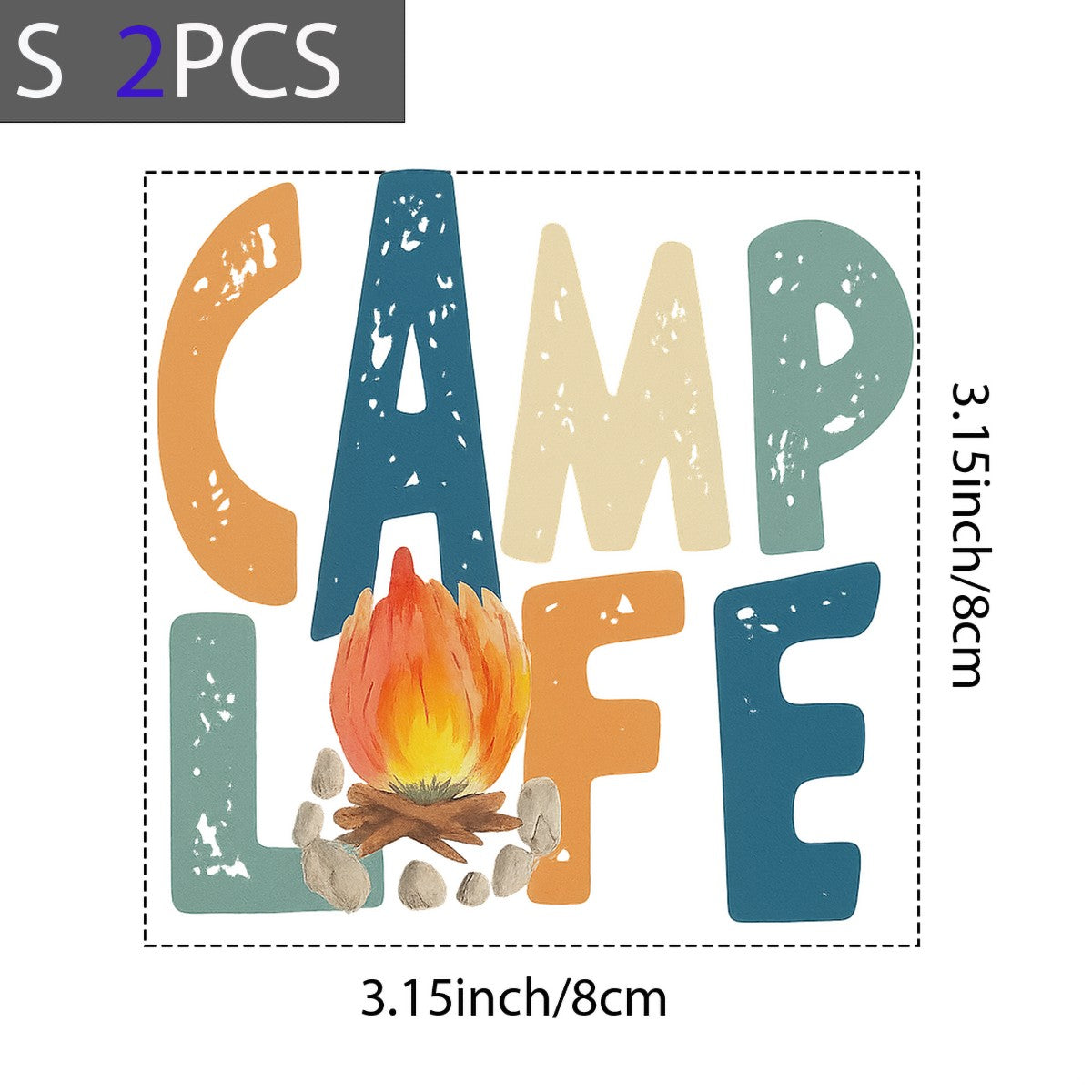 DTF Heat Transfer Iron On Sticker Camp Life with Campfire Graphic for Outdoor Adventure T Shirts Hoodies Bags and Home Decor - 8