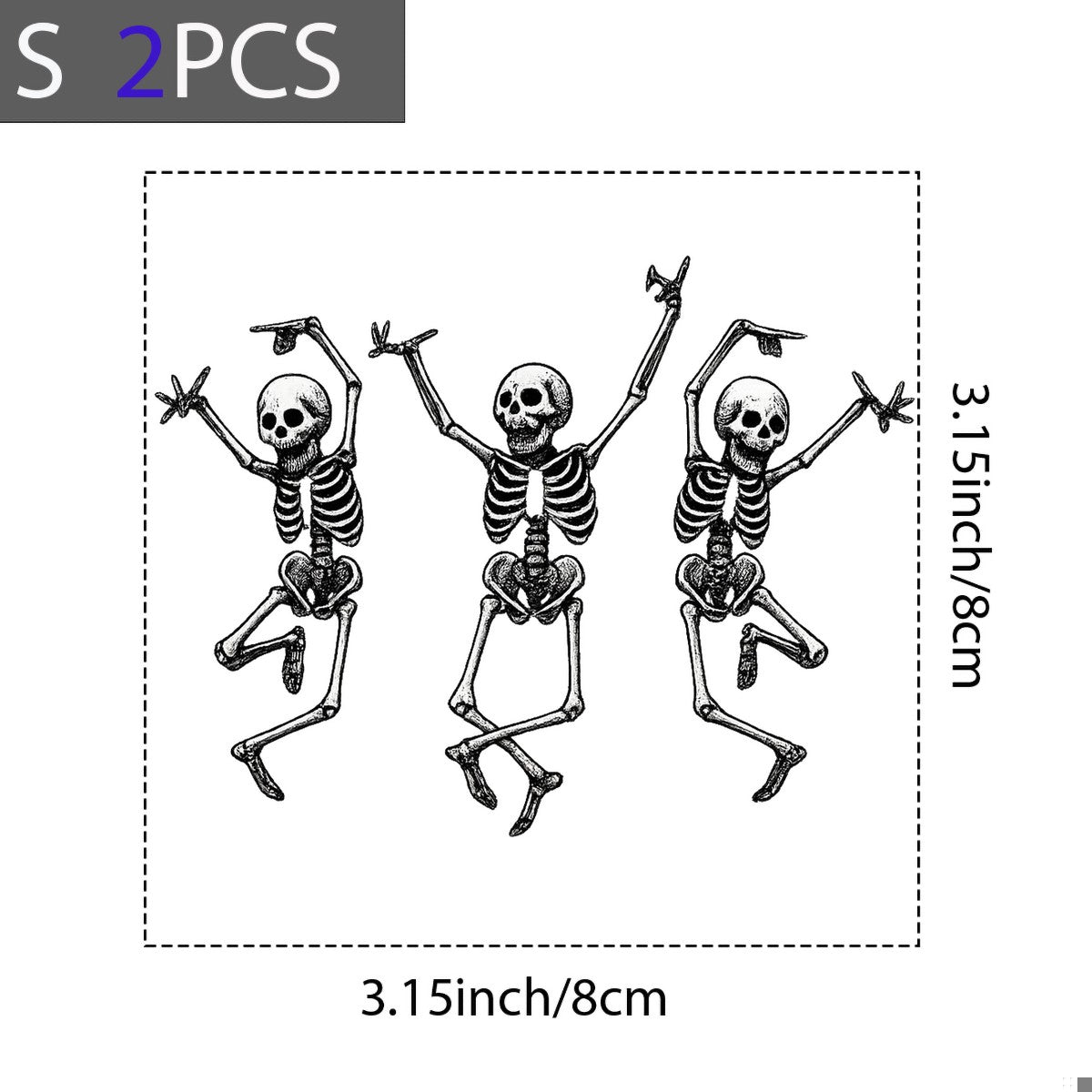 DTF Heat Transfer Iron On Sticker Dancing Skeletons Graphic for Halloween Decorations DIY T Shirts Hoodies and Home Decor - 8