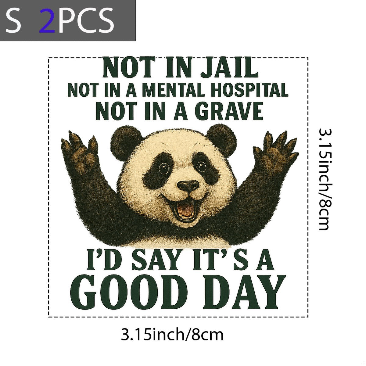 DTF Heat Transfer Iron On Sticker Happy Panda with Positive Quote Graphic for DIY T Shirts Hoodies Tote Bags and Home Decor - 8