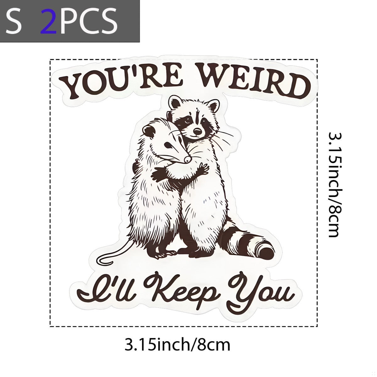DTF Heat Transfer Iron On Sticker Cute Raccoon and Opossum Hugging Graphic for Halloween Decorations T Shirts Hoodies and Home Decor - 8