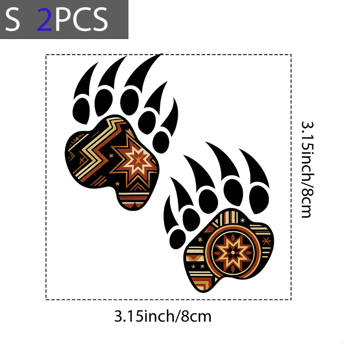 DTF Heat Transfer Iron On Sticker Tribal Bear Paw Print Pattern for Halloween Decorations T Shirts Hoodies Bags and Home Decor - 8