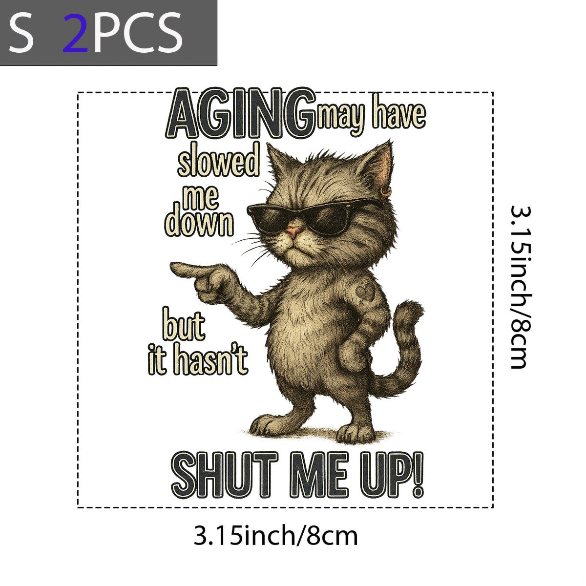 DTF Heat Transfer Iron On Sticker Cool Cat with Sunglasses and Funny Quote for Apparel T Shirts Bags and Home Decor - 8
