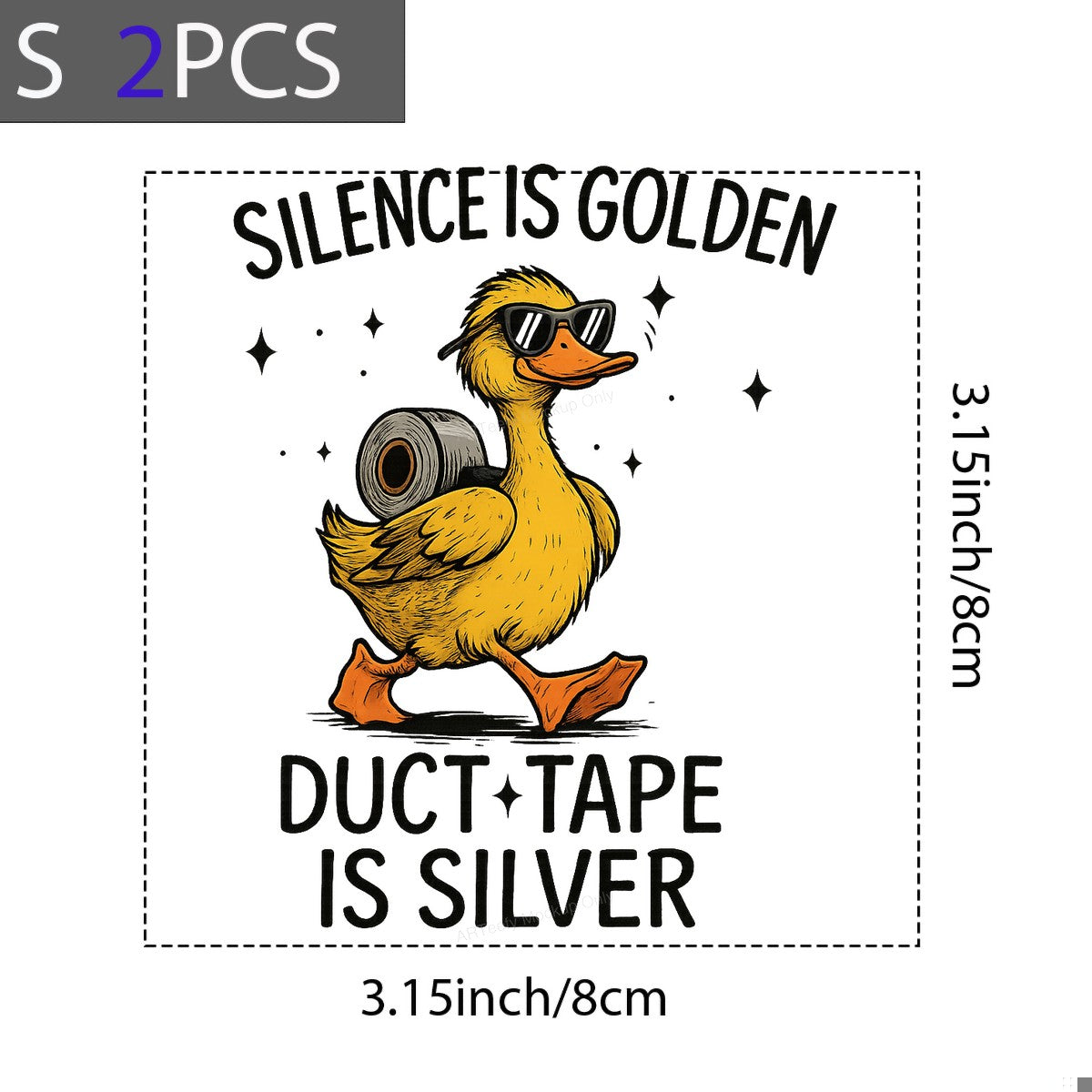 DTF Heat Transfer Iron On Sticker Iron On Transfers for T Shirts Funny Duck with Sunglasses and Duct Tape Quirky Apparel Decor Local Warehouse - 8
