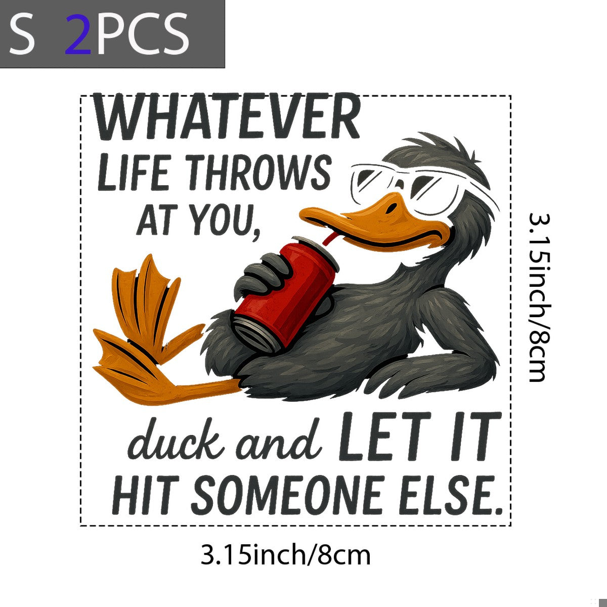 DTF Heat Transfer Iron On Sticker Relaxed Duck with Soda Can Funny Quote for T Shirts Hoodies Tote Bags Aprons Home Decoration and Family Celebration - 8