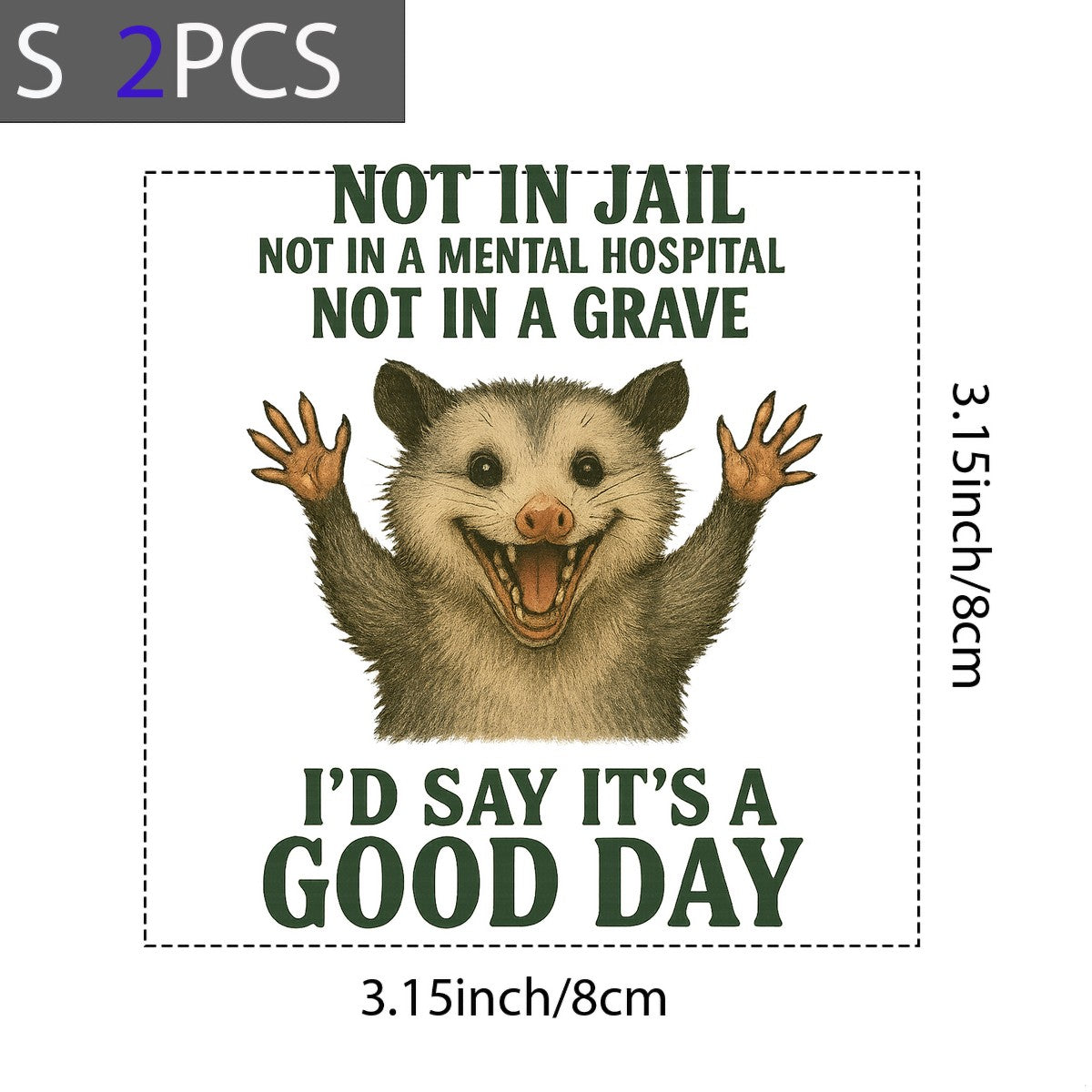 DTF Heat Transfer Iron On Sticker Funny Opossum Saying It Is a Good Day Graphic for T Shirts Hoodies Bags and Halloween Home Decor - 8