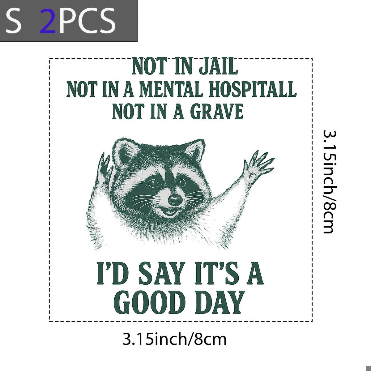DTF Heat Transfer Iron On Sticker Cheeky Raccoon with Humorous Quote for Fall Apparel and Home Decor - 8