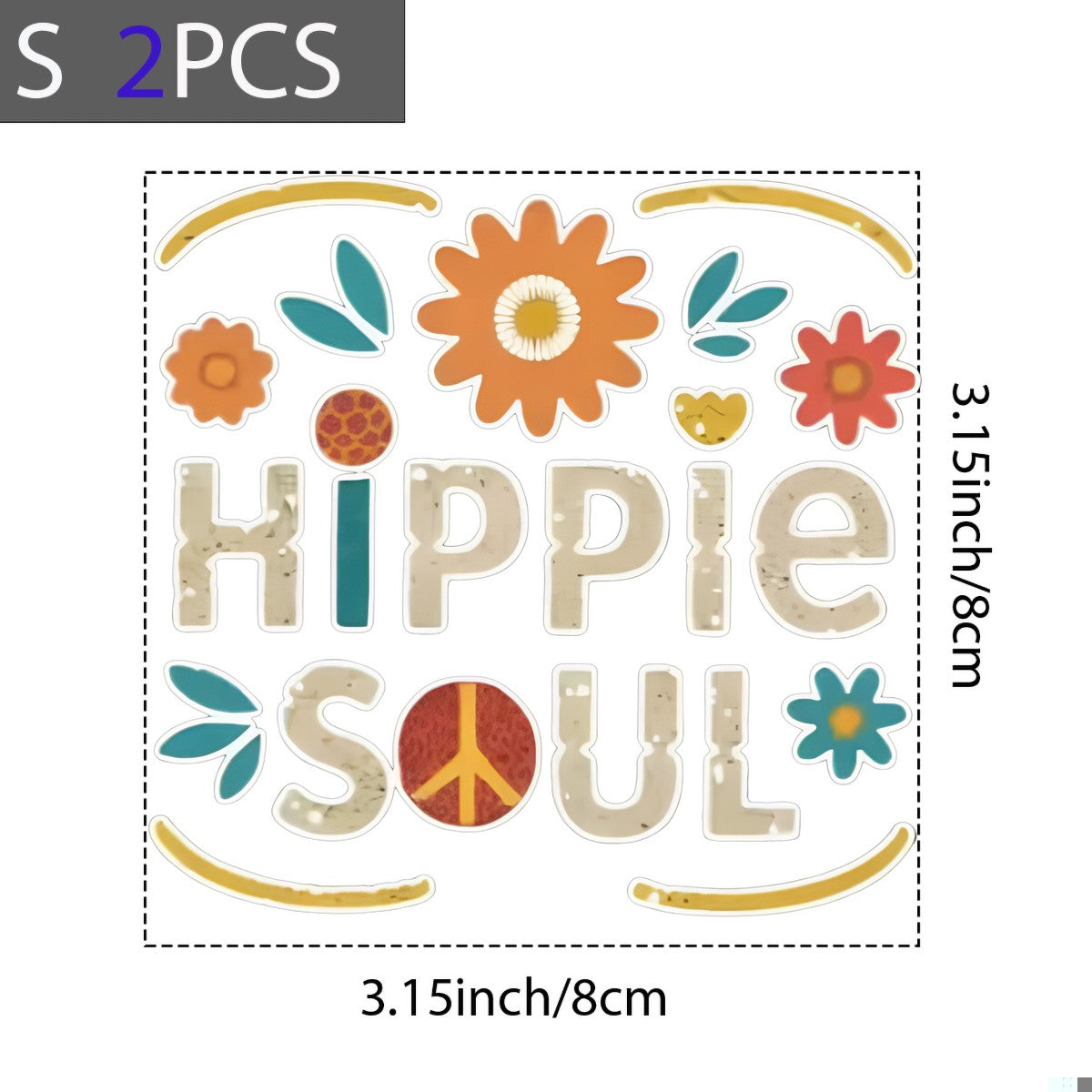 DTF Heat Transfer Iron On Sticker Hippie Soul Retro Floral Pattern for Apparel Bags Jackets and Home Decor - 8