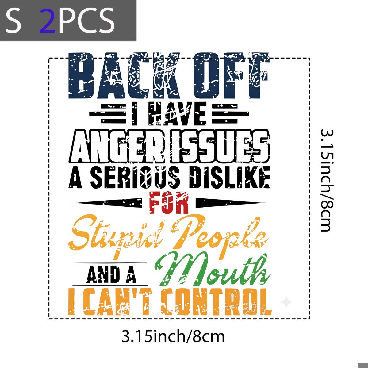 DTF Heat Transfer Iron On Sticker Iron On Transfers for T Shirts Funny Back Off Quote Design Heat Press Ready for Casual Wear Clearance - 8