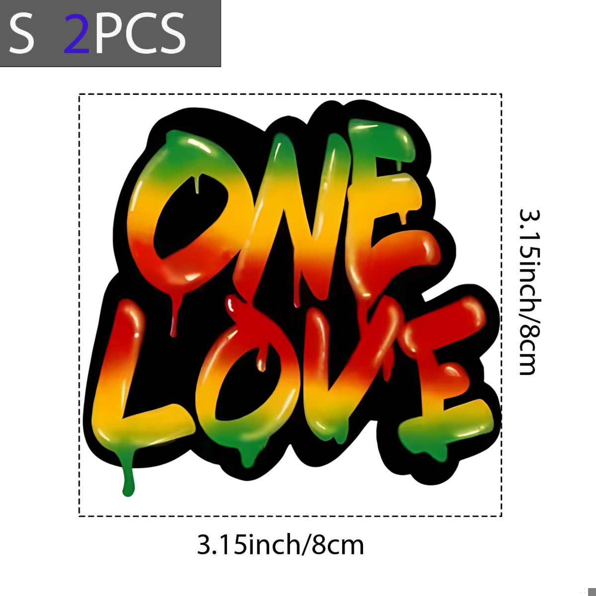 DTF Heat Transfer Iron On Sticker One Love Dripping Graffiti in Vibrant Yellow Green Red for Halloween Party Favors T Shirts Hoodies Bags and Home Decor - 8