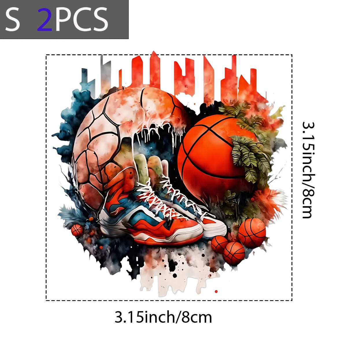 DTF Heat Transfer Iron On Sticker Basketball Skull and City Skyline Graphic for Halloween Decorations T Shirts Hoodies and Home Decor - 8