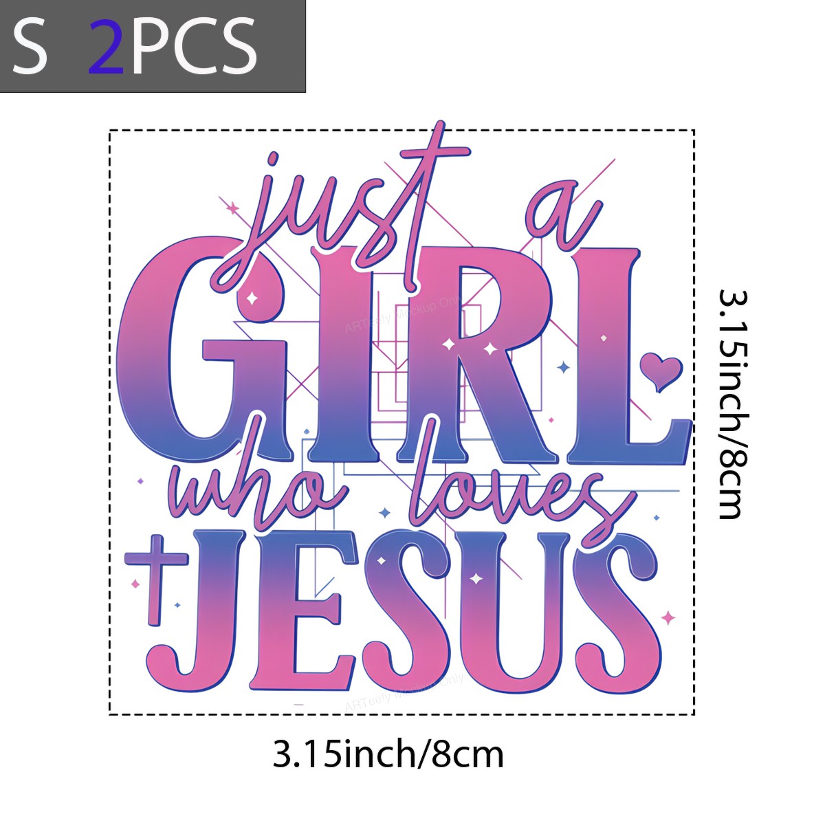 DTF Heat Transfer Iron On Sticker Iron On Transfers for T Shirts Religious Faith Inspired Just a Loves Jesus Design Heat Press Ready Clearance Local Warehouse - 8