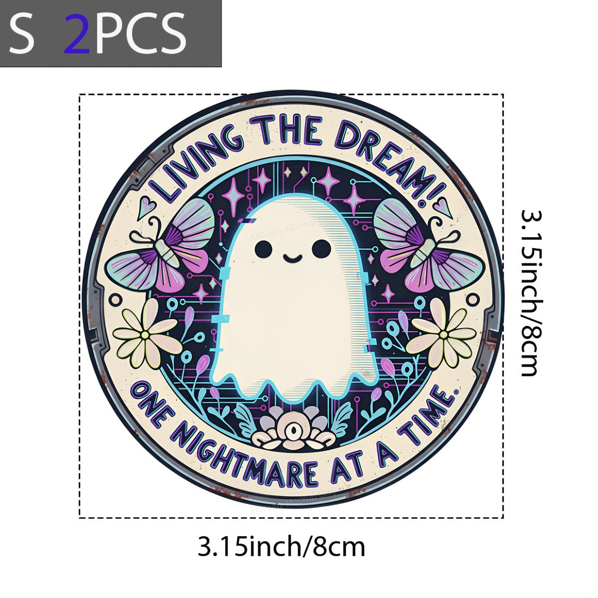 DTF Heat Transfer Iron On Sticker Iron On Transfers for T Shirts Cute Ghost with Butterflies and Flowers Halloween Decorations Local Warehouse - 8