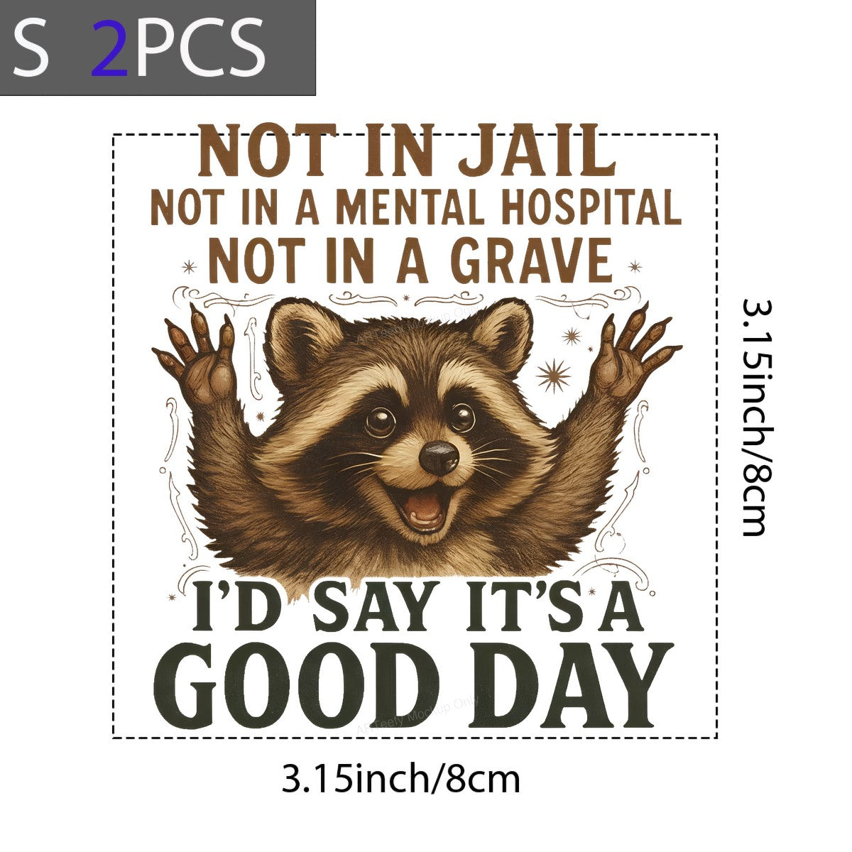 DTF Heat Transfer Iron On Sticker Iron On Transfers for T Shirts Funny Raccoon Design Good Day Quote for Casual Wear Local Warehouse - 8