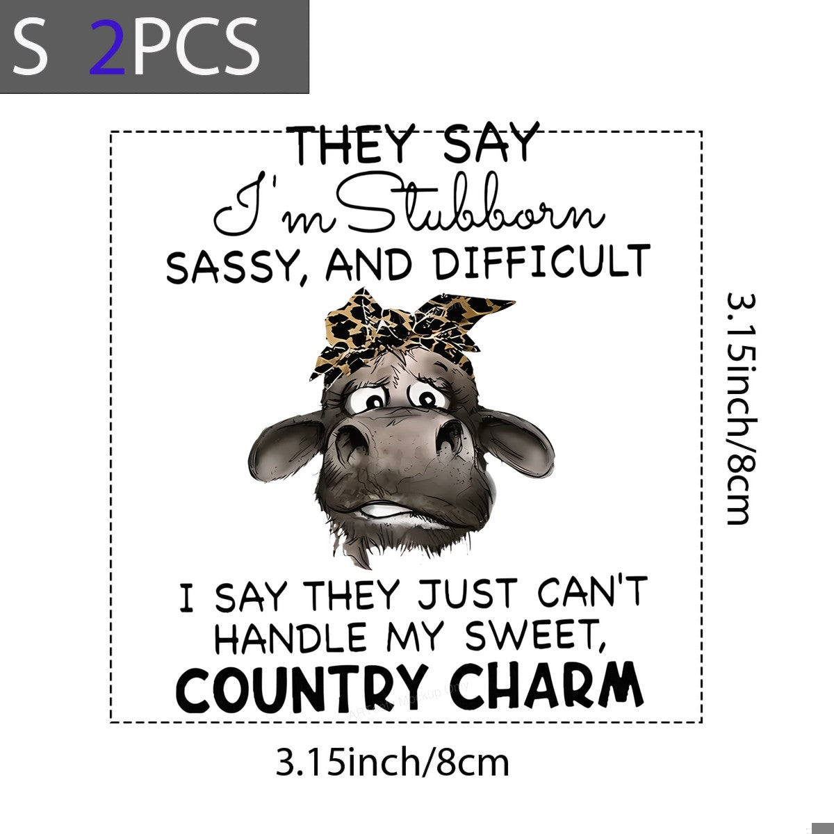 DTF Heat Transfer Iron On Sticker Iron On Transfers for T Shirts Funny Cow Design Country Charm Sassy Style Heat Press Ready Clearance Local Warehouse - 8