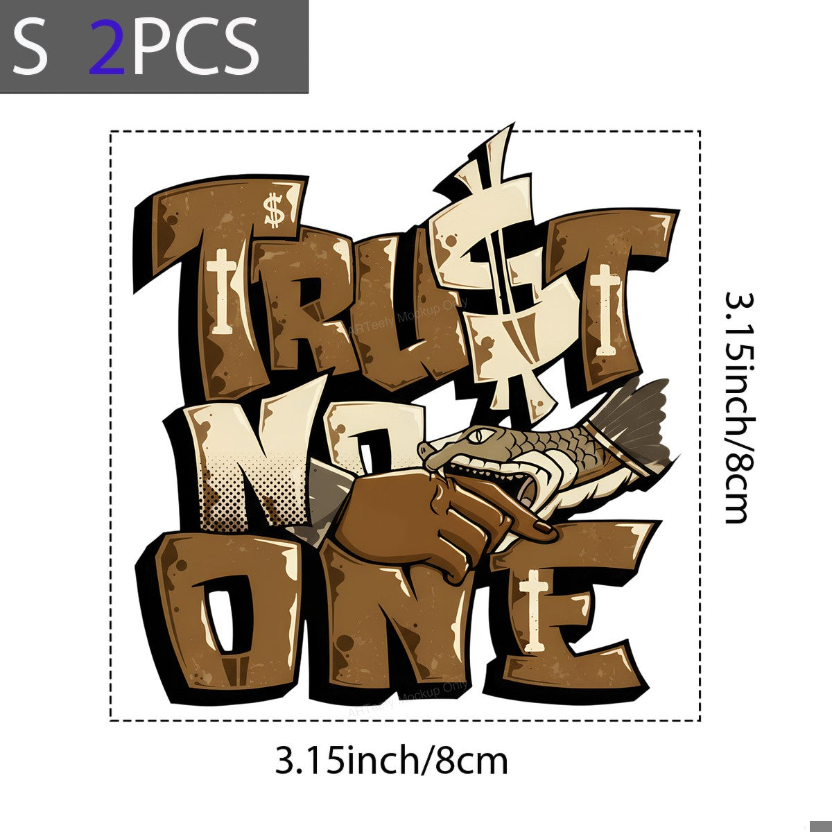 DTF Heat Transfer Iron On Sticker DTF Transfers Ready to Press Trust No One Urban Graffiti Style for Streetwear Fashion Clearance Local Warehouse - 8