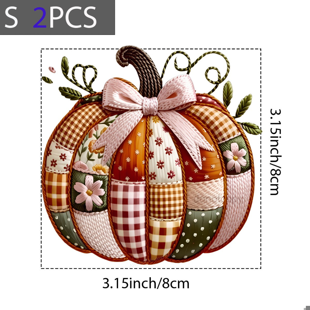 DTF Heat Transfer Iron On Sticker Heat Transfer Designs Ready to Press Patchwork Pumpkin with Floral Pattern for Fall Decorations Thanksgiving Iron On Heat Transfers Clearance - 8