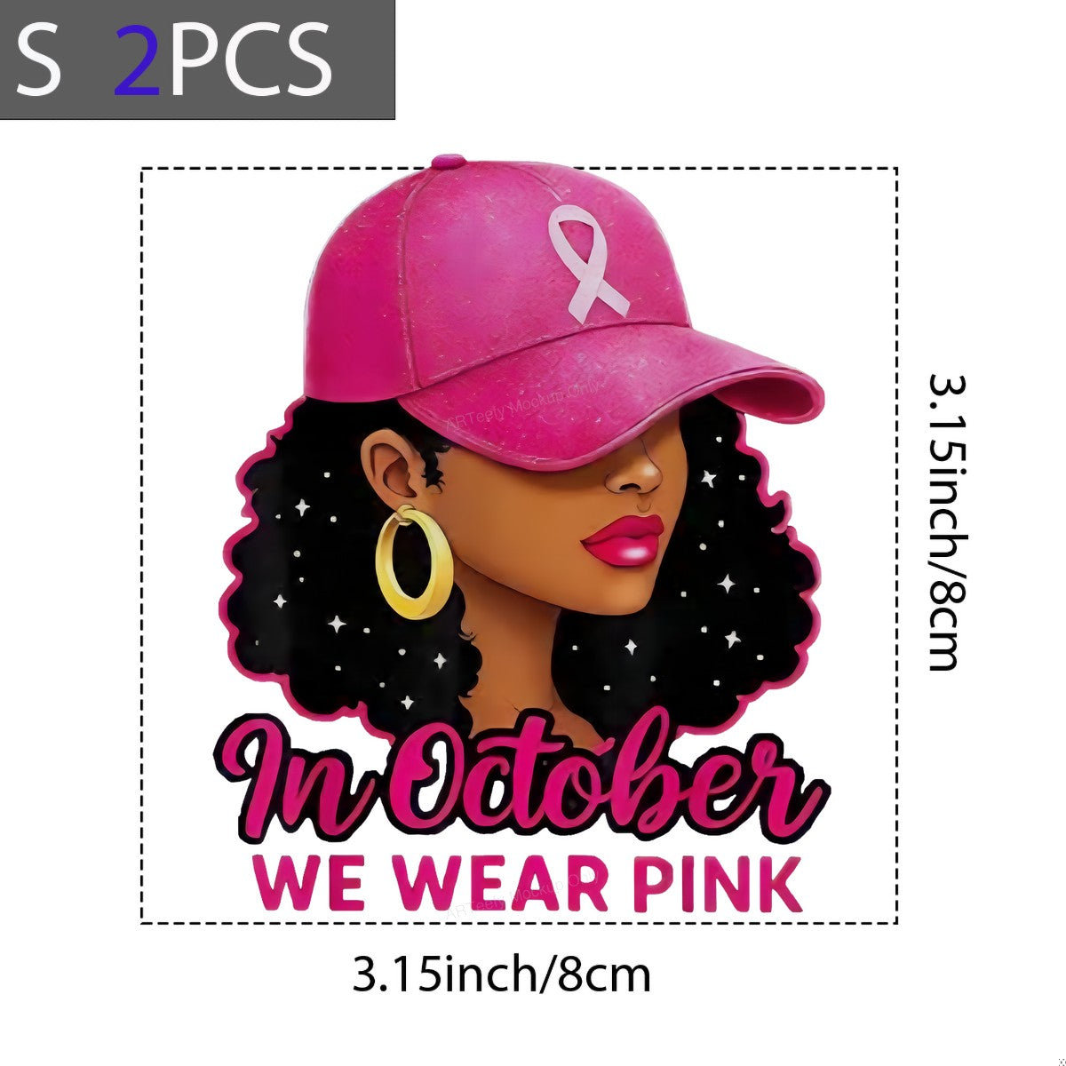DTF Heat Transfer Iron On Sticker Iron On Transfers for T Shirts October Pink Ribbon Breast Cancer Awareness Designs Clearance Local Warehouse - 8