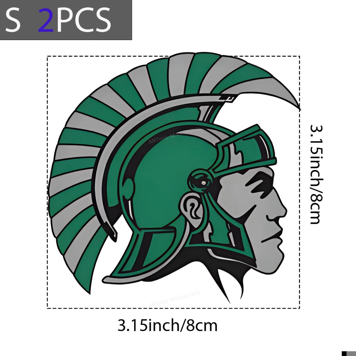 DTF Heat Transfer Iron On Sticker Iron On Transfers for T Shirts Green Spartan Helmet Design Sports Team Inspired Apparel Local Warehouse - 8