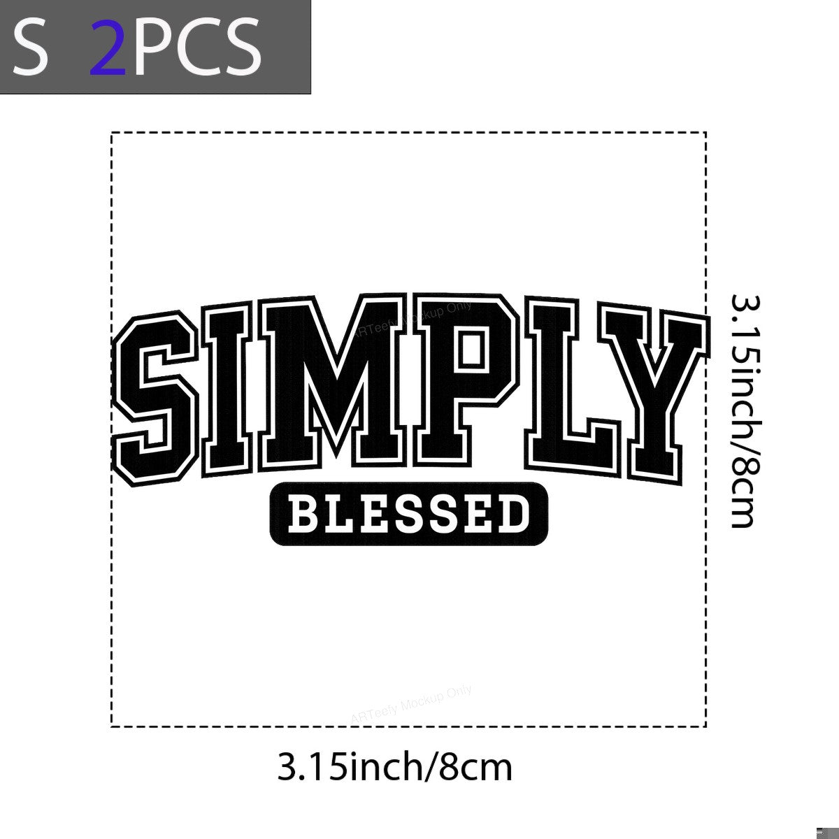 DTF Heat Transfer Iron On Sticker Iron On Transfers for T Shirts Simply Blessed Lettering Design for Inspirational Apparel Local Warehouse - 8
