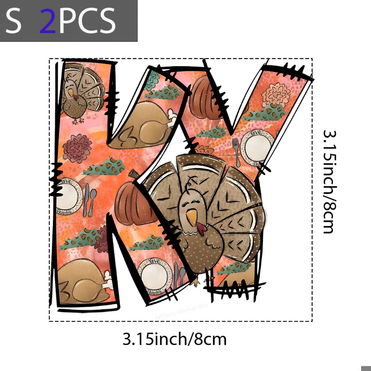 DTF Heat Transfer Iron On Sticker Heat Transfer Designs Ready to Press Thanksgiving Turkey Pattern for Fall Decor T Shirts Local Warehouse - 8