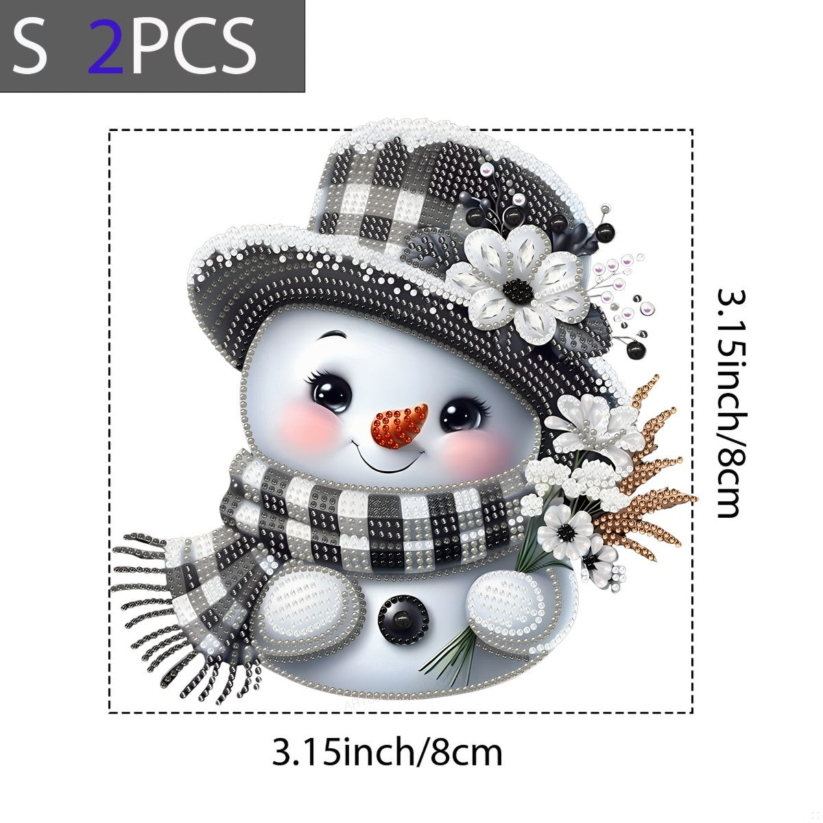 DTF Heat Transfer Iron On Sticker Heat Transfer Designs Ready to Press Snowman with Plaid Scarf and Floral Hat for Christmas Apparel Local Warehouse - 8