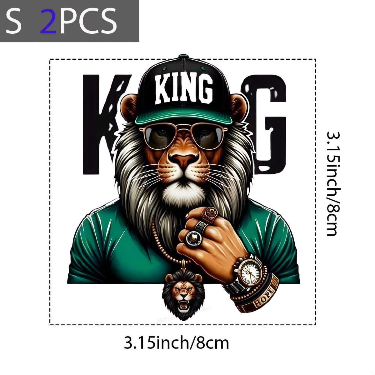 DTF Heat Transfer Iron On Sticker Iron On Transfers for T Shirts King Lion Design Urban Style for Streetwear Fashion Halloween Party Favors Clearance Local Warehouse - 8
