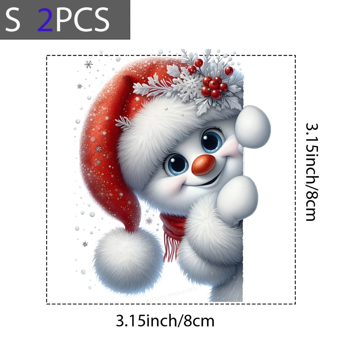 DTF Heat Transfer Iron On Sticker Heat Transfer Designs Ready to Press Snowman with Red Santa Hat Christmas Iron On for T Shirts Hoodies Local Warehouse - 8