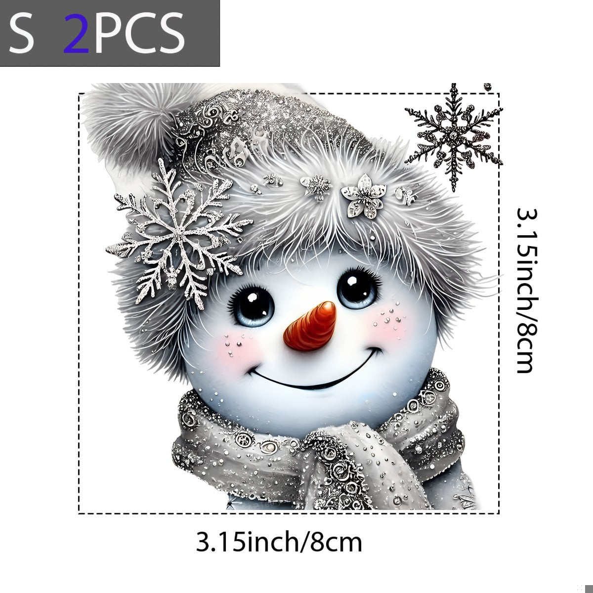 DTF Heat Transfer Iron On Sticker Heat Transfers Ready to Press Elegant Snowflake Winter Hat Scarf Design for Christmas Apparel Local Warehouse - 8