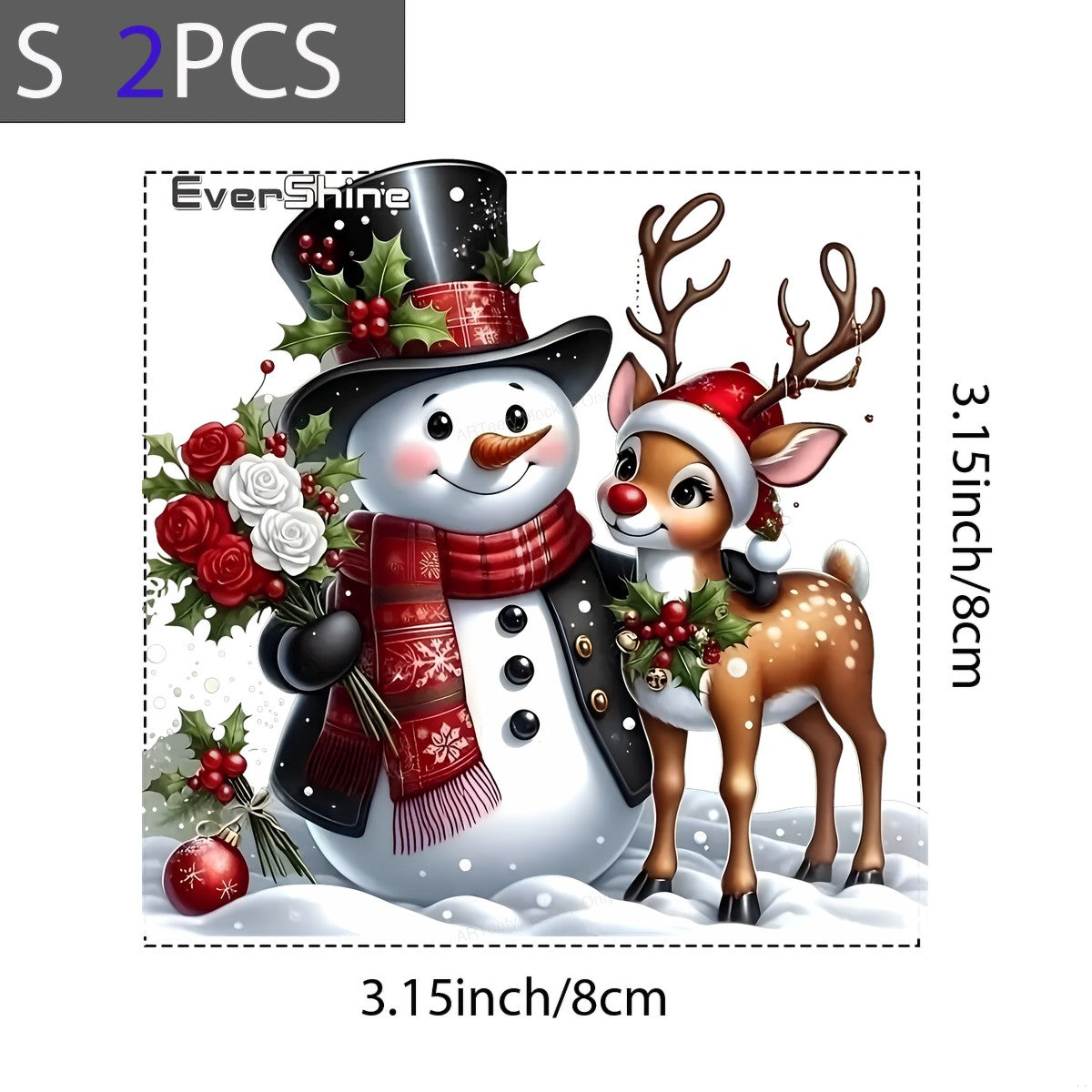 DTF Heat Transfer Iron On Sticker Heat Transfer Designs Ready to Press Snowman Reindeer Christmas Pattern for T Shirts Hoodies Local Warehouse - 8