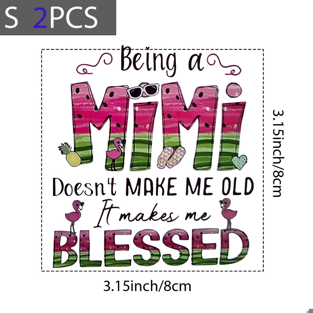DTF Heat Transfer Iron On Sticker Iron On Transfers for T Shirts Mimi Colorful Flamingo Pattern Inspirational Quote Heat Press Ready Clearance - 8