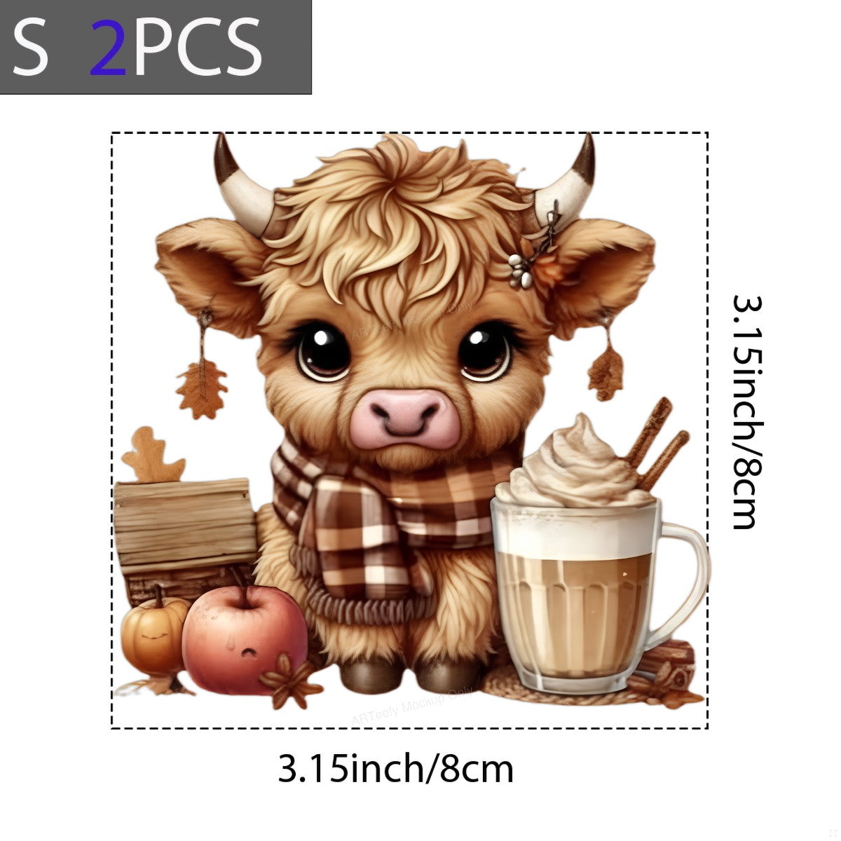 DTF Heat Transfer Iron On Sticker Heat Transfer Designs Ready to Press Cozy Autumn Highland Cow Fall Decor for T Shirts Hoodies Local Warehouse - 8