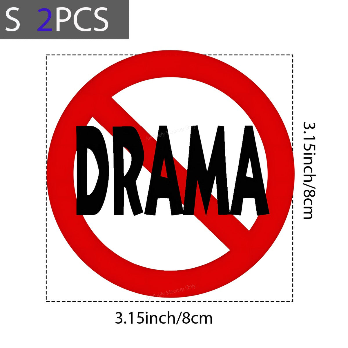DTF Heat Transfer Iron On Sticker Iron On Heat Transfers No Drama Circle Design for Casual Wear Shirts Hoodies Local Warehouse - 8