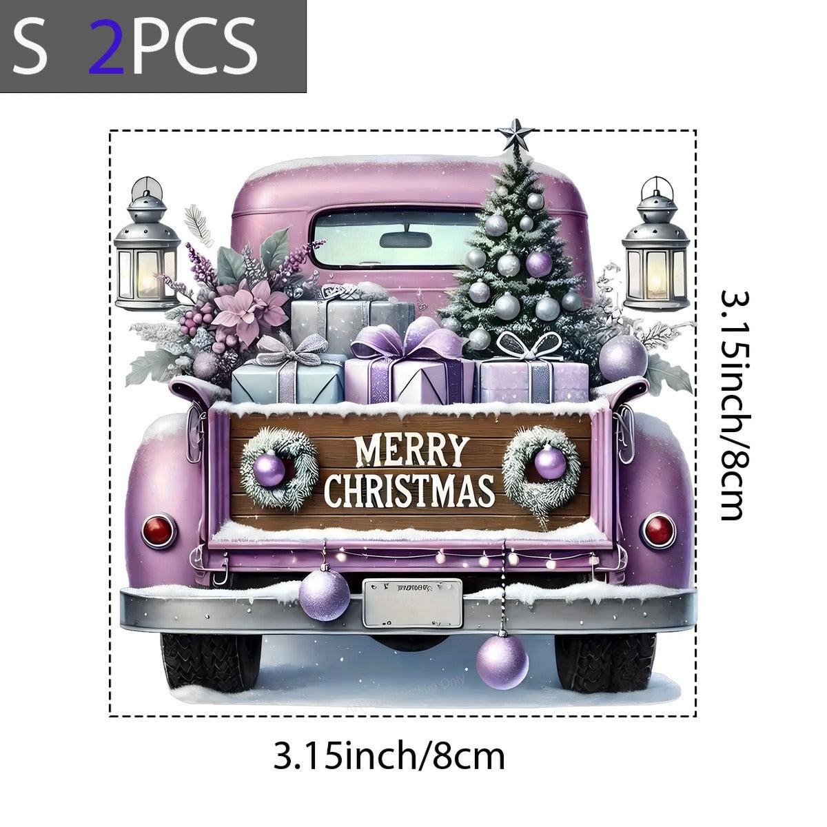 DTF Heat Transfer Iron On Sticker Iron On Heat Transfers Vintage Truck Christmas Theme Holiday Decorations for Shirts Hoodies Local Warehouse - 8