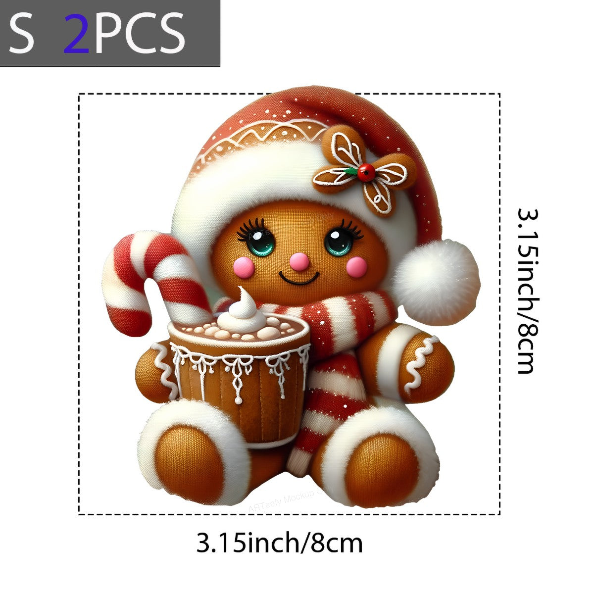 DTF Heat Transfer Iron On Sticker Iron On Heat Transfers Gingerbread Christmas Design Festive Holiday Decorations for T Shirts Hoodies Local Warehouse - 8