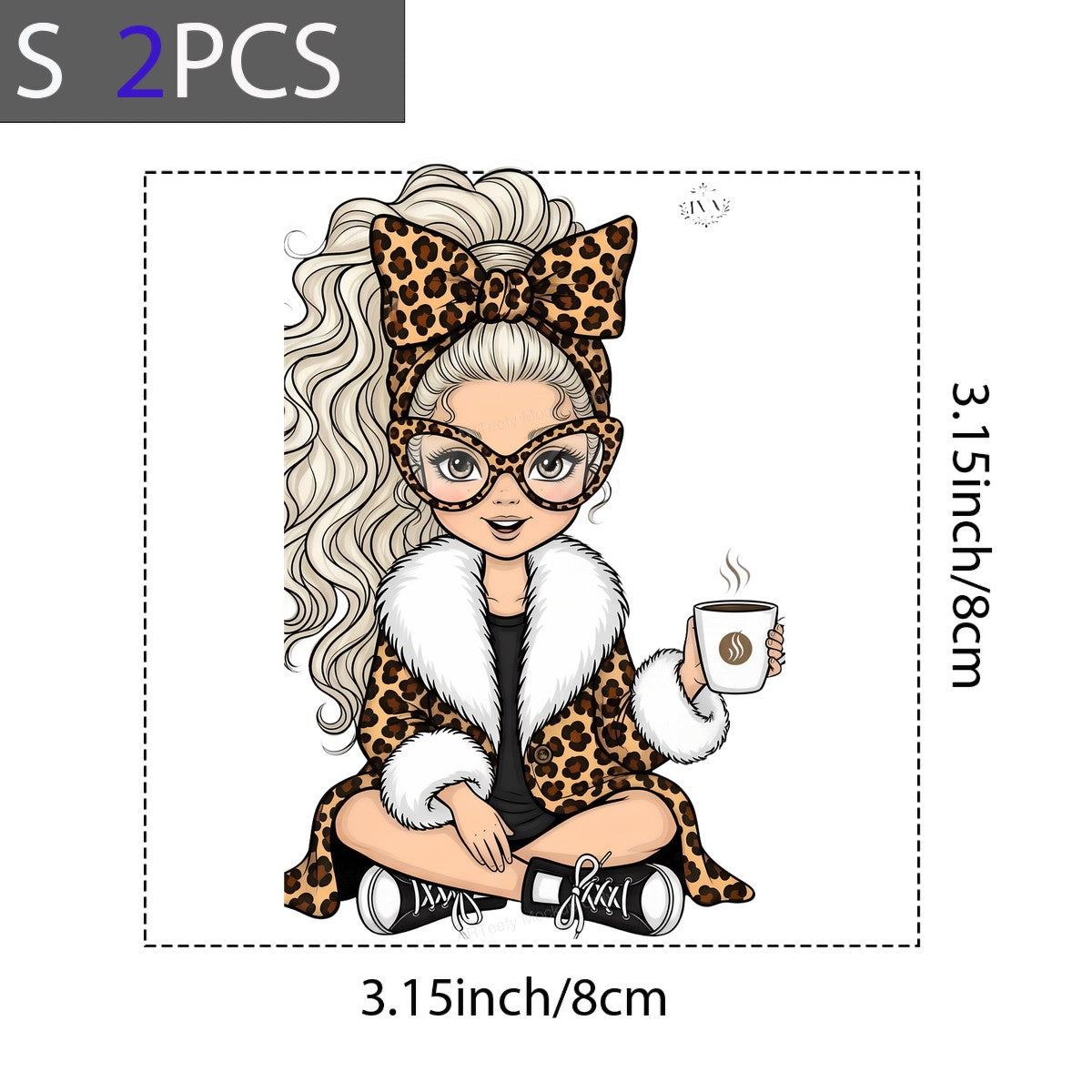 DTF Heat Transfer Iron On Sticker Iron On Transfers for T Shirts Leopard Print Fashionista Coffee Lover Heat Transfers Ready to Press Local Warehouse - 8