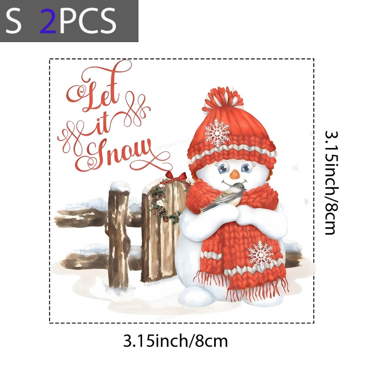 DTF Heat Transfer Iron On Sticker Iron On Heat Transfers Snowman Design Let It Snow Christmas Iron On Patches for T Shirts Hoodies Local Warehouse - 8