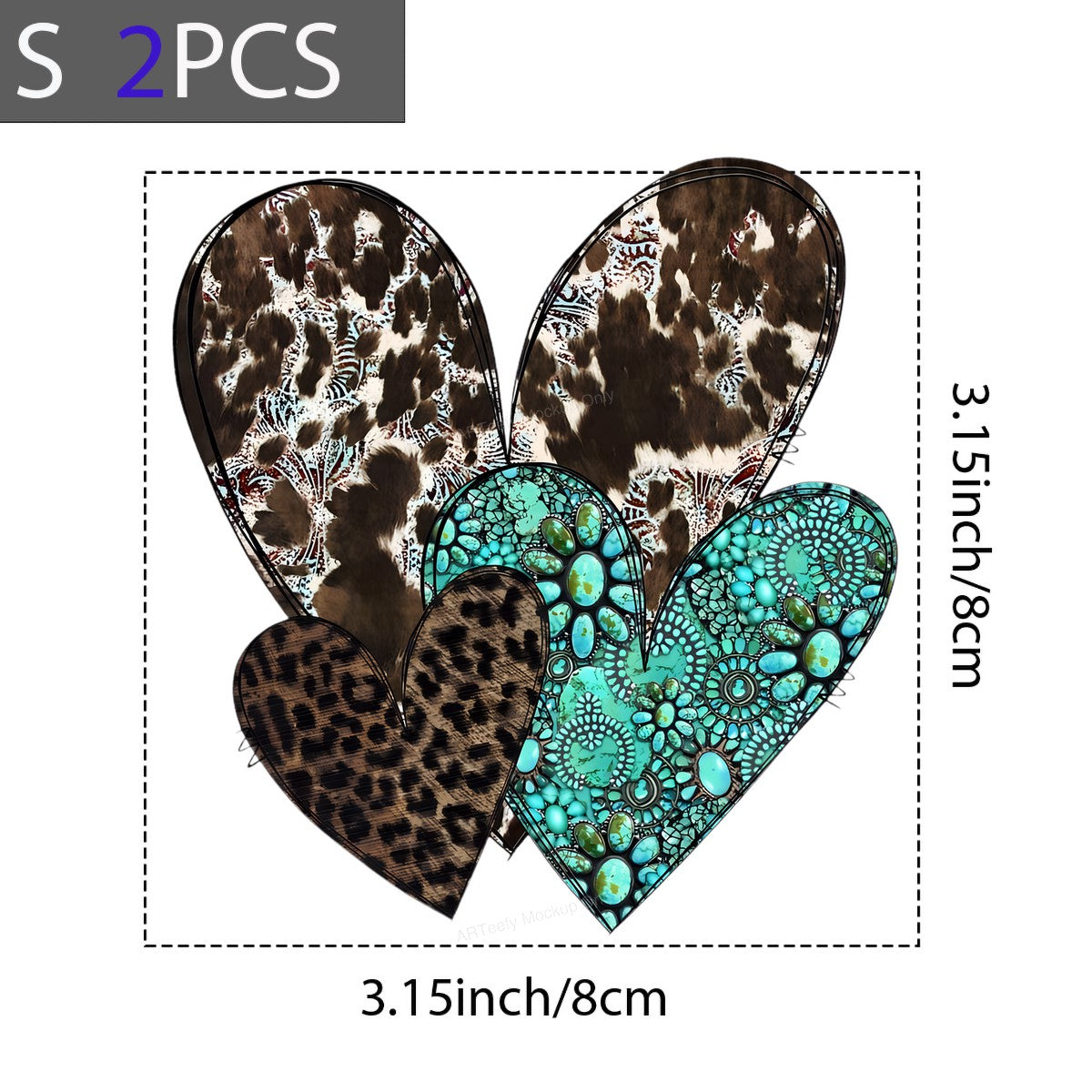 DTF Heat Transfer Iron On Sticker Iron On Heat Transfers Western Heart Designs for T Shirts Bags Vintage Merchandise Clearance Local Warehouse - 8