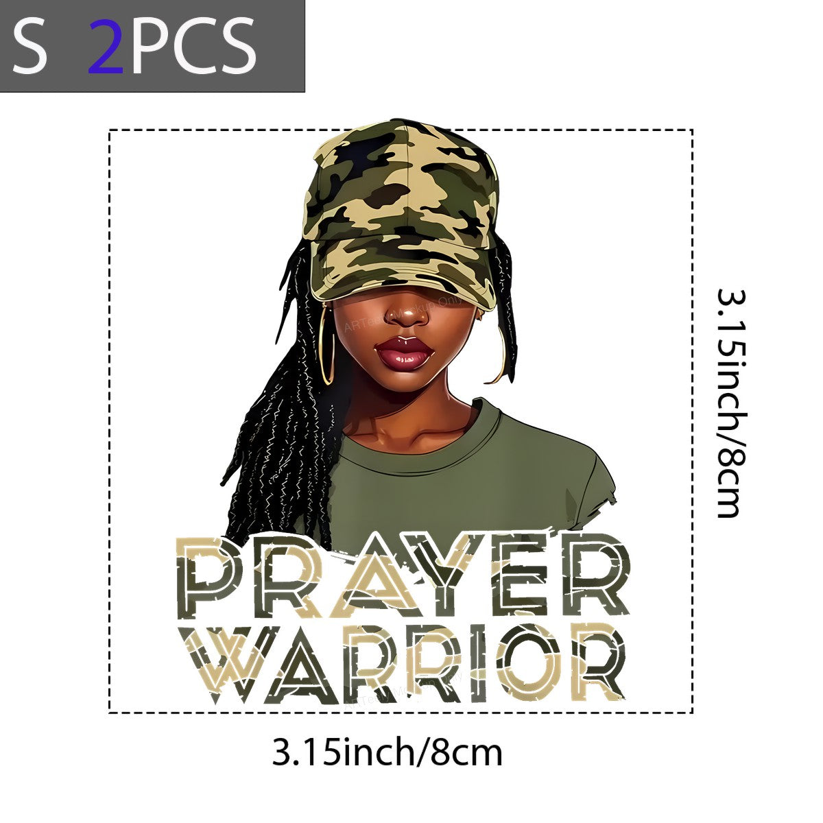 DTF Heat Transfer Iron On Sticker Iron On Transfers for T Shirts Prayer Warrior Camouflage Design for Faith Apparel Local Warehouse - 8