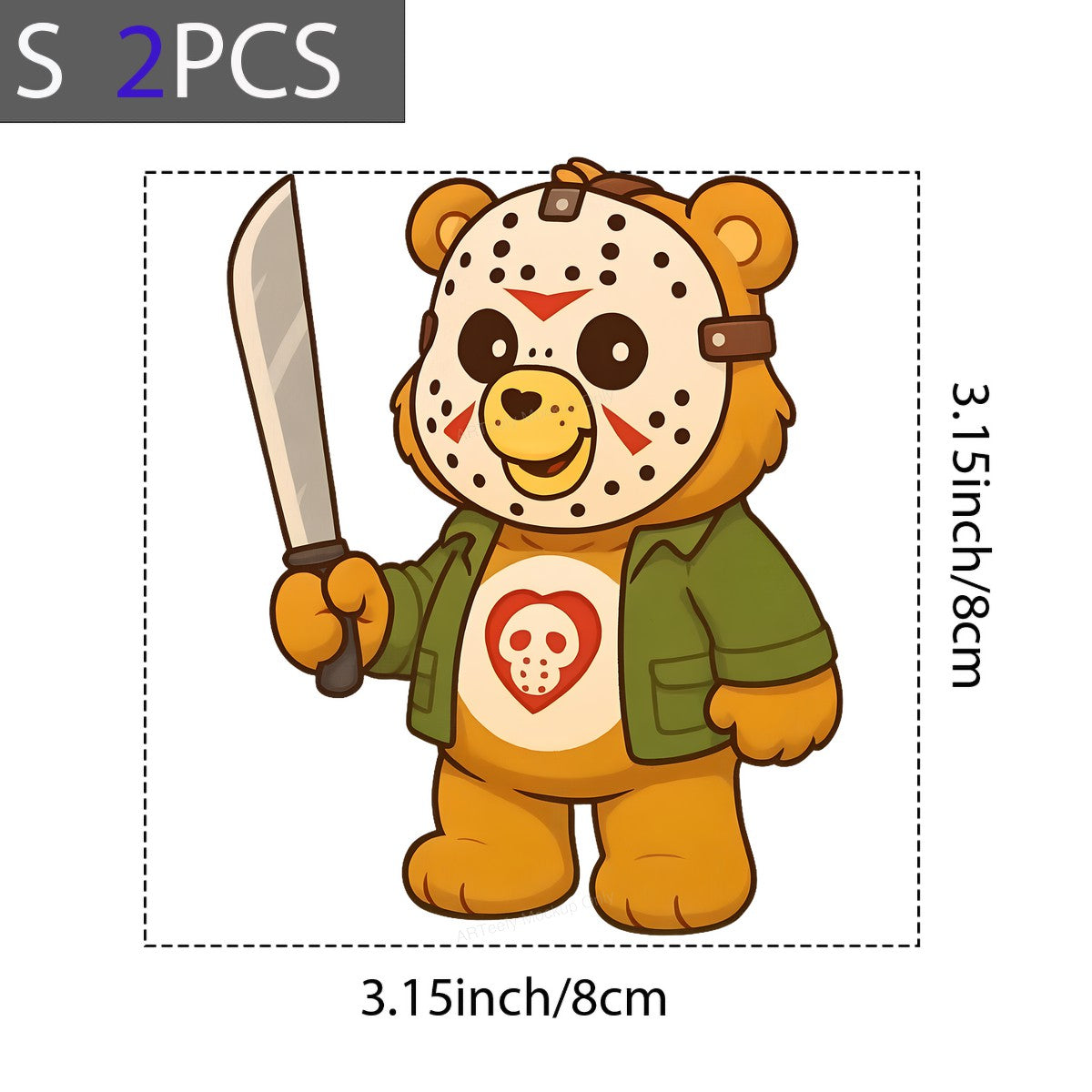 DTF Heat Transfer Iron On Sticker Iron On Heat Transfers Cartoon Bear Mask Design Halloween Party Favors Local Warehouse Clearance - 8