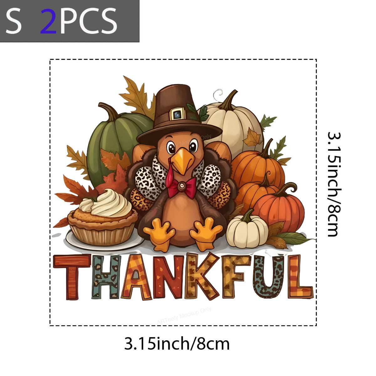 DTF Heat Transfer Iron On Sticker Iron On Heat Transfers Thanksgiving Turkey Design Fall Home Decor for Shirts Hoodies Local Warehouse - 8