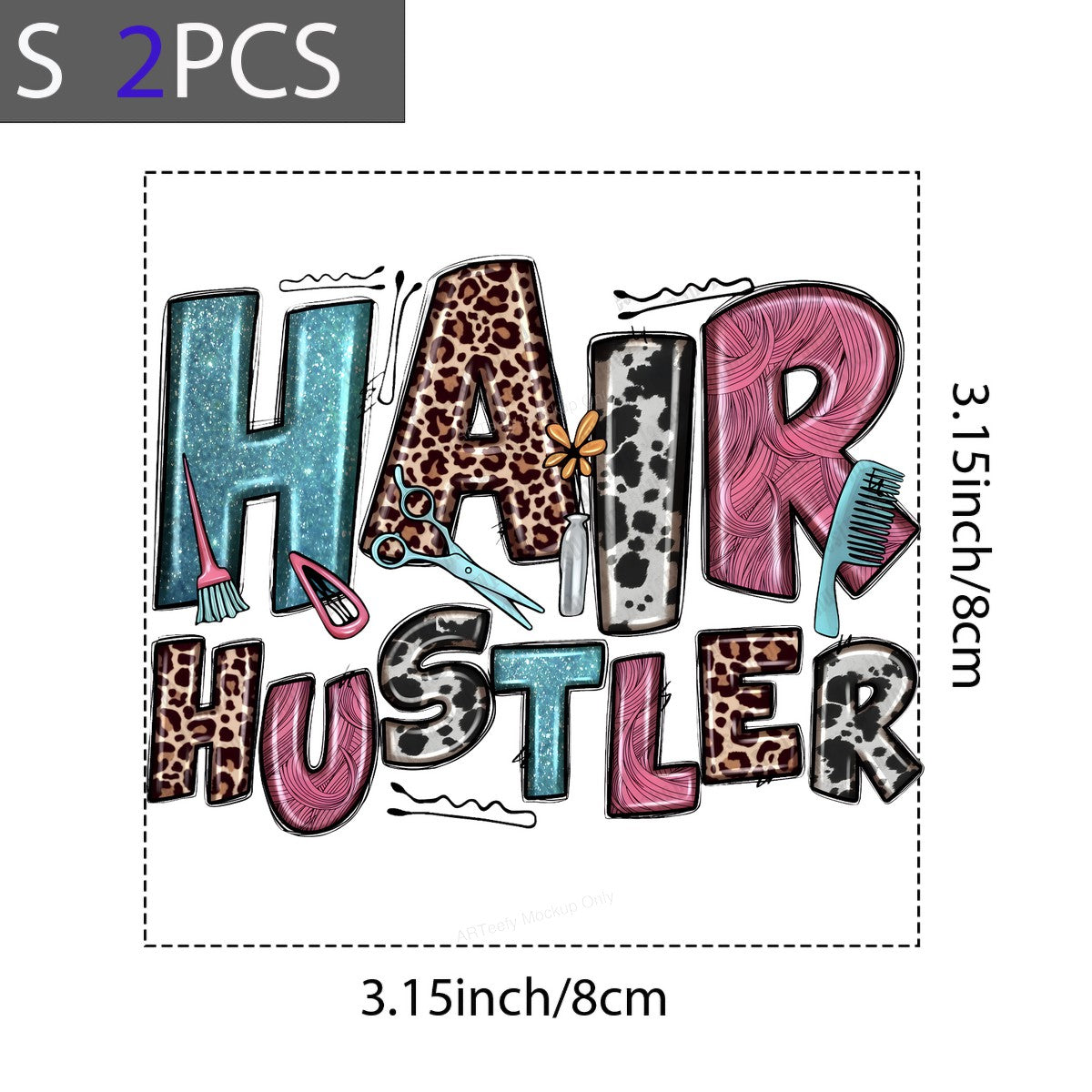 DTF Heat Transfer Iron On Sticker Iron On Heat Transfers Hair Hustler Design Leopard Print Barber Tools for T Shirts Hoodies Local Warehouse - 8
