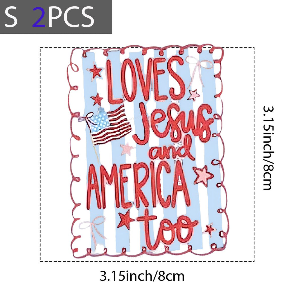 DTF Heat Transfer Iron On Sticker Iron On Heat Transfers Patriotic Love Jesus American Flag Design for T Shirts Hoodies Local Warehouse - 8
