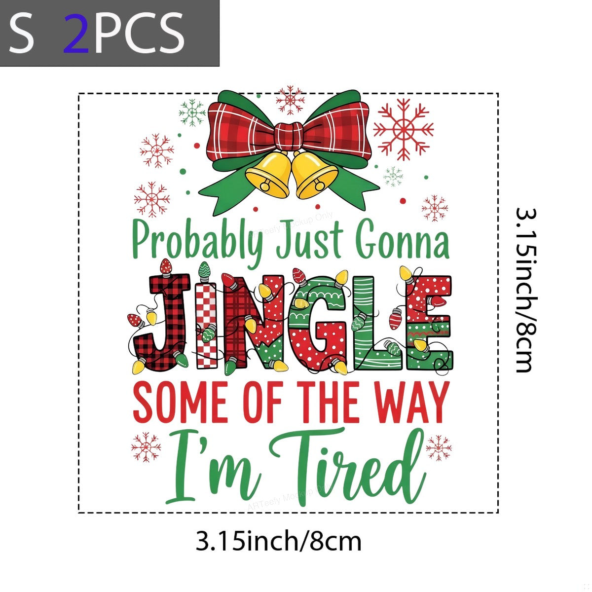 DTF Heat Transfer Iron On Sticker Iron On Heat Transfers Holiday Jingle Design Ready to Press for Christmas T Shirts Hoodies Local Warehouse - 8