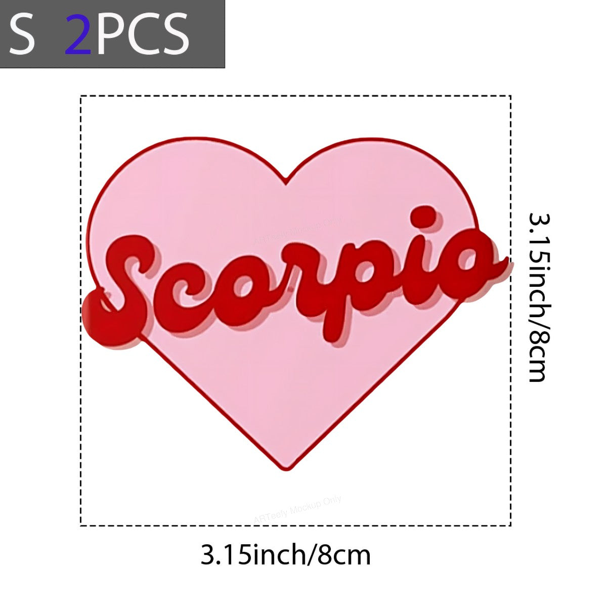 DTF Heat Transfer Iron On Sticker Iron On Transfers for T Shirts Scorpio Pink Heart Design Heat Press Ready for Astrology Lovers Apparel Local Warehouse - 8