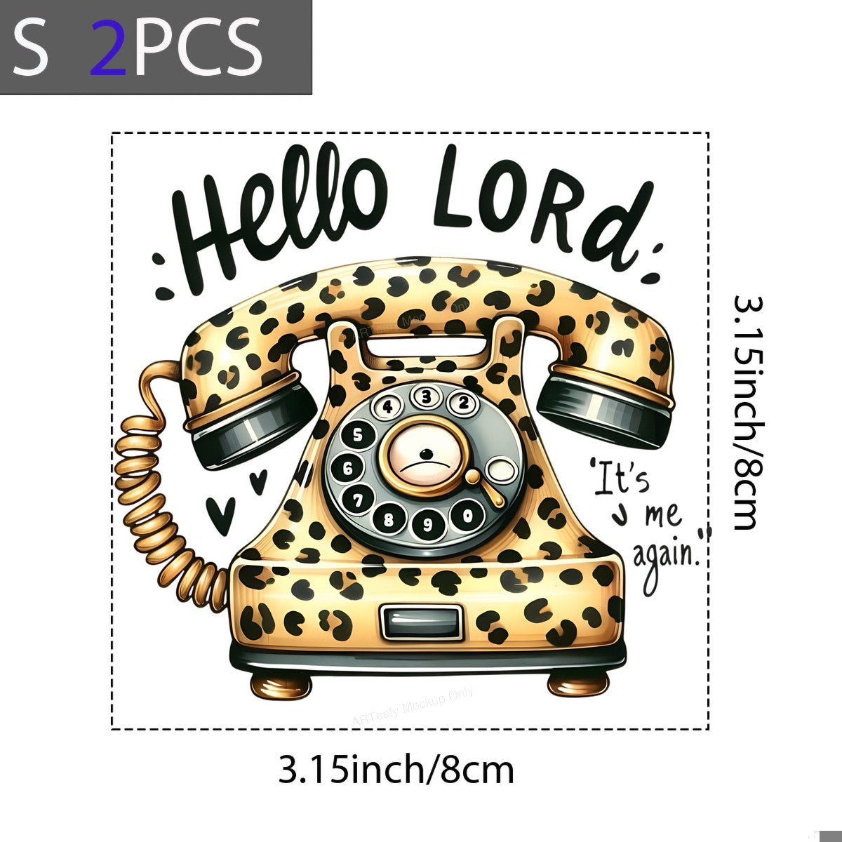 DTF Heat Transfer Iron On Sticker Iron On Transfers for T Shirts Vintage Leopard Print Retro Telephone Design Heat Press Ready Patches for Apparel Local Warehouse - 8
