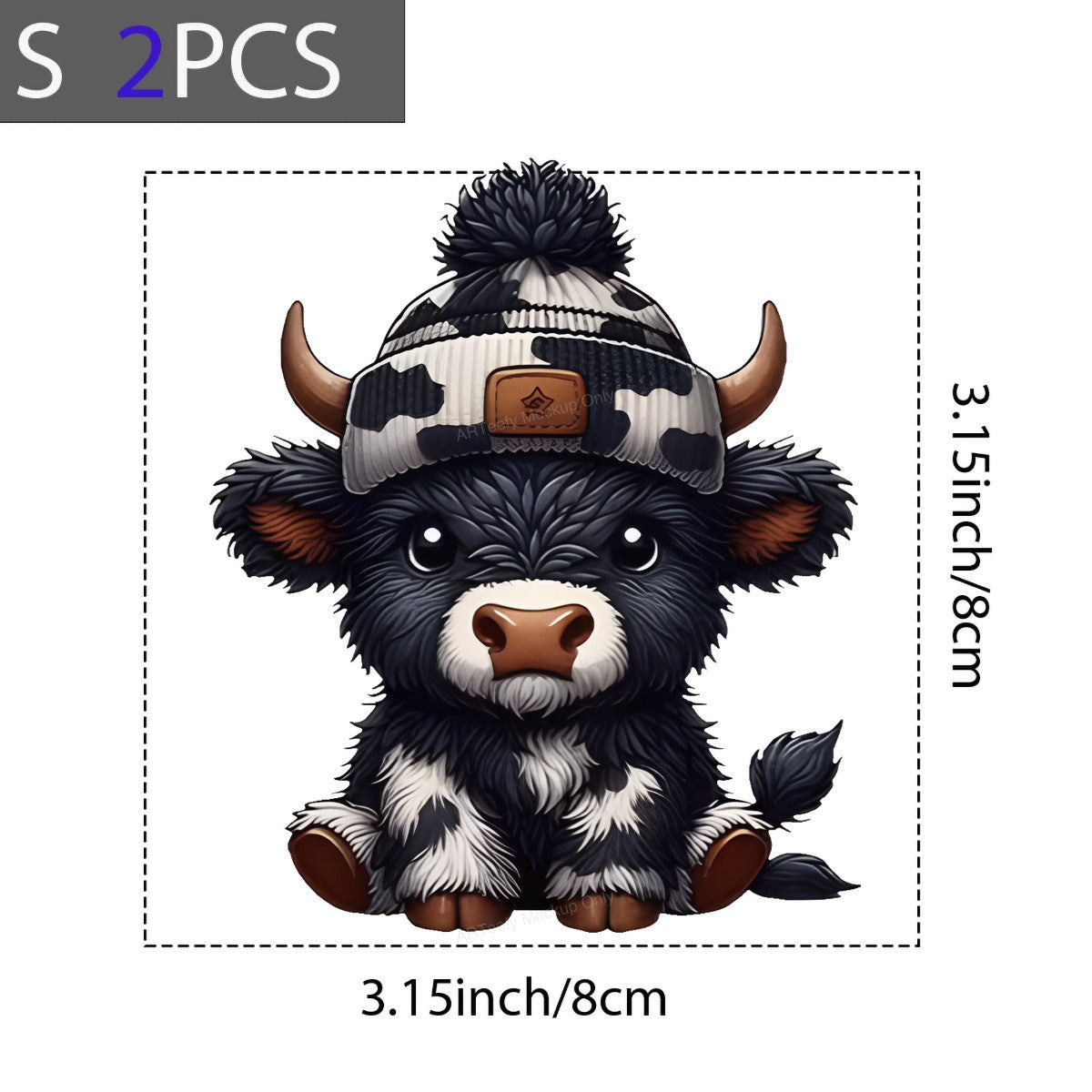 DTF Heat Transfer Iron On Sticker Iron On Transfers for T Shirts Cute Highland Cow with Winter Hat Animal Design for Apparel Home Decor Clearance - 8