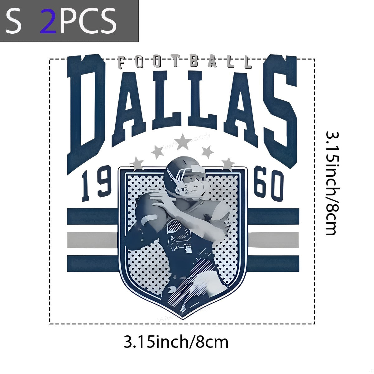 DTF Heat Transfer Iron On Sticker Iron On Heat Transfers Football Dallas Style Sports Team Inspired Apparel Local Warehouse - 8